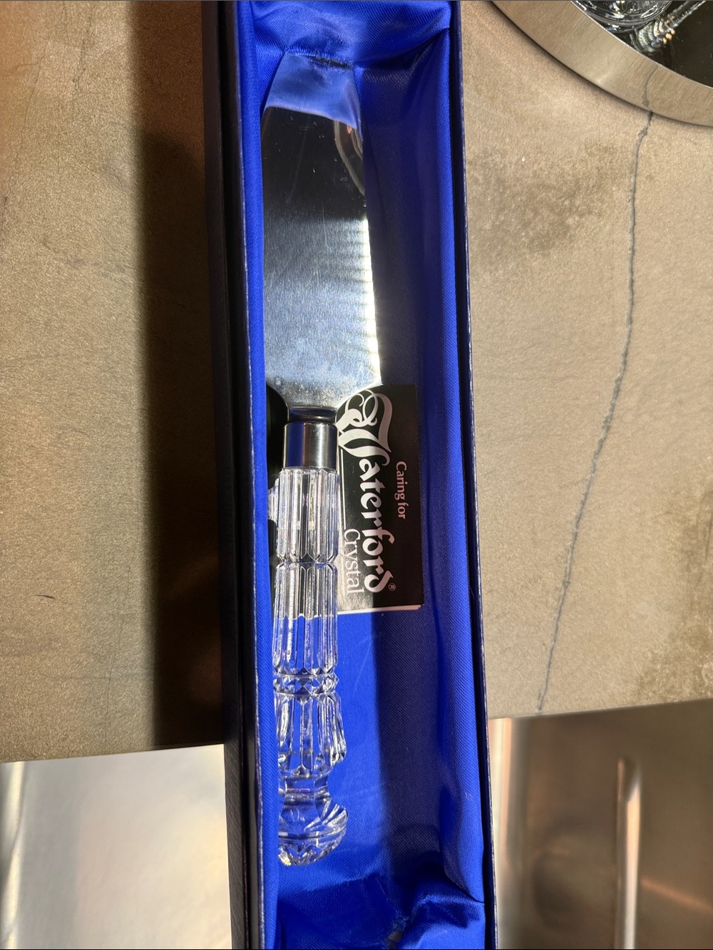 Waterford Crystal Cake Server with Clear Crystal Handle and Silver Blade